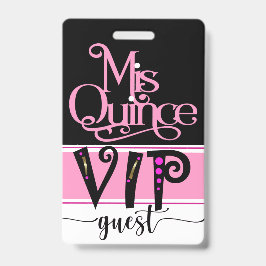 Crachá Mis Quince VIP Revisado - Ver Costas