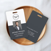 Mitarbeiter Foto-ID Weiß Schwarzgrau Ausweis