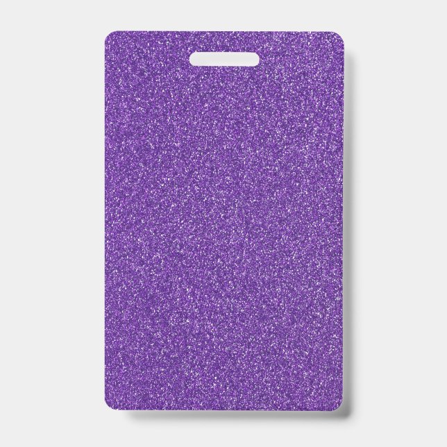 Crachá Modelo de Brilho Roxo Personalizado DIY Texto  (Frente)