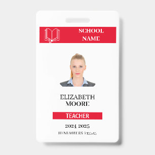 Crachá Modelo de Cartão de Identificação de Professores e