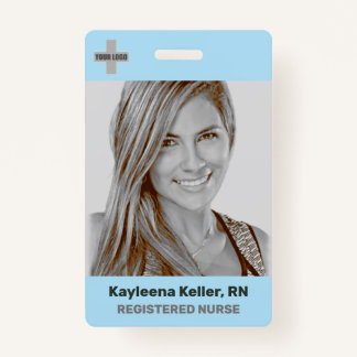 Crachá Modelo de Código de logotipo de foto grande azul s