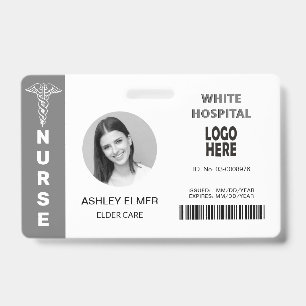 Crachá modelo de foto ID de enfermeira de cuidados idosos