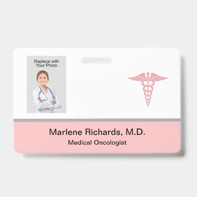 Crachá Modelo de identificação médica de oncologia (Frente)