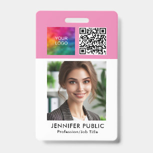 Crachá Modelo de logotipo de código QR da empresa de func