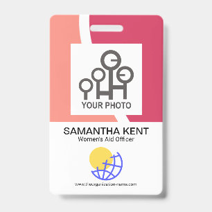 Crachá Modelo de Nome da Empresa Red Shade Waves