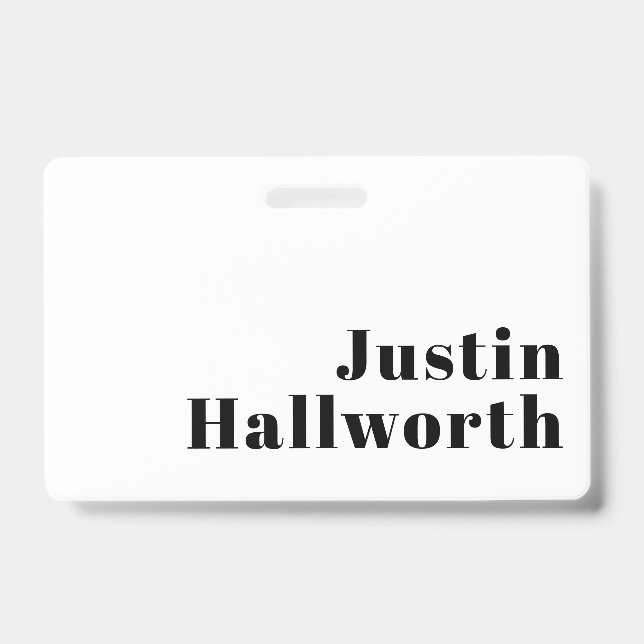 Crachá Modelo de Nome ou Negócio Minimalista Moderno Retr (Frente)