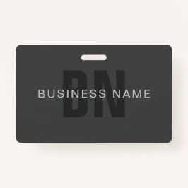 Crachá Modelo Monograma Editável Cinza