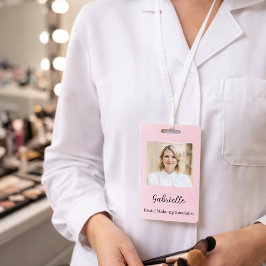 Crachá Modern Botanical Soft Pink Boho Photo 