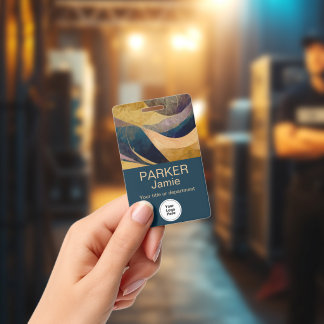 Crachá Modern Employee Name Logo Without Photo