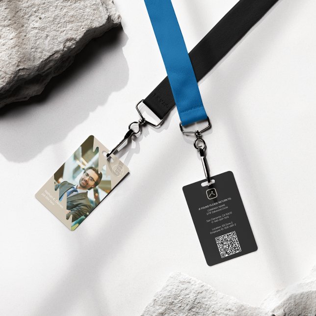 Crachá Modern Employee Photo ID Company Security QR (Criador carregado)