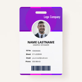 Crachá Modern ID Identification Card Photo Badge