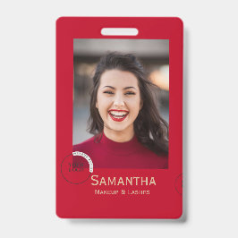 Crachá Modern Photo Makeup Business Name Badge