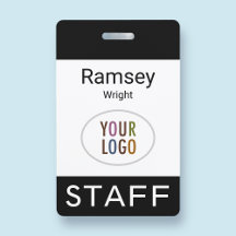 Crachá Moderno de Nome para Equipe de Evento com L