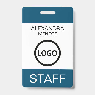 Crachá Moderno de Nome para Equipe de Evento com L