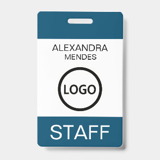 Crachá Moderno de Nome para Equipe de Evento com L
