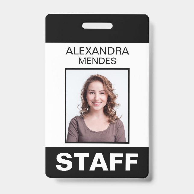 Crachá Moderno de Nome Personalizado para Equipe d (Frente)