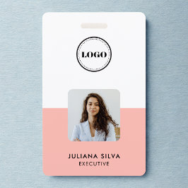 Crachá Moderno Minimalista | ID Rosa Bege