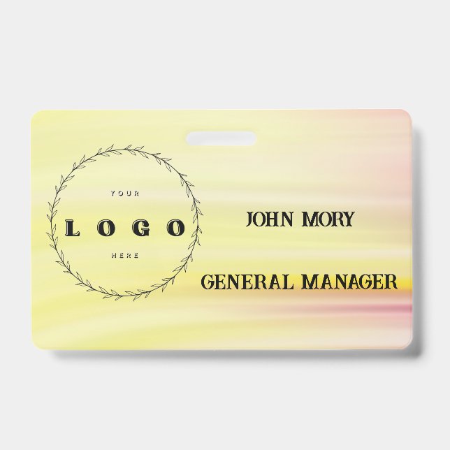 Crachá moderno Título Nome Personalizado Elegante Funcion (Frente)