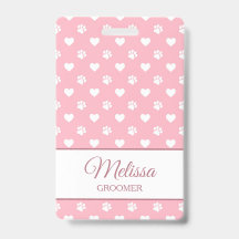 Monograma de Estampas e Corações de Animais Rosa e