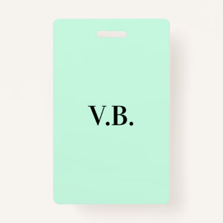 Crachá Monograma de texto de adição de nome de cor sólida