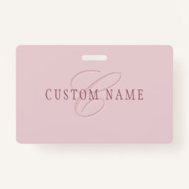 Crachá Monograma Elegante | Ouro Rosa