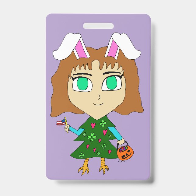 Crachá Multi Feriado Chibi (Frente)