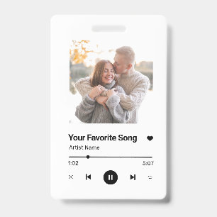 Crachá Música Personalizada Música Favorita Uma Foto