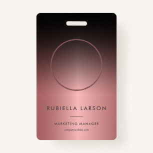 Crachá Na moda Nome da empresa Foto de ID QR Rosa preto D