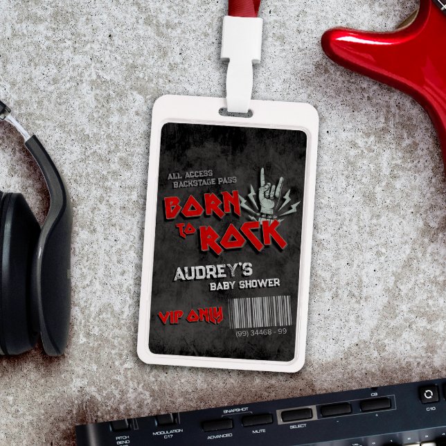 Crachá Nascido para Rock - Acesso Total VIP (Born to Rock - All Access Backstage Pass)