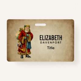 Crachá Natais vintages Velho Pai Natal