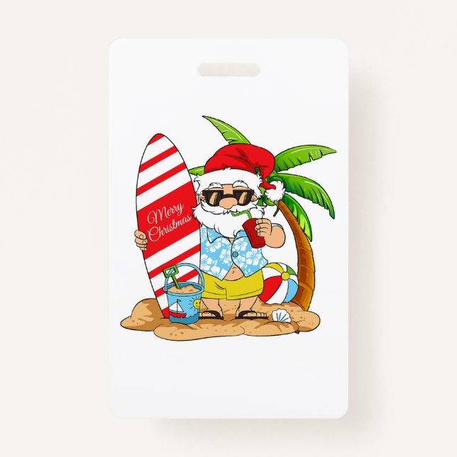 Crachá Natal Em Julho De Férias De Praia T-Shirt (Frente)