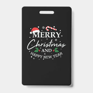 Crachá Natal Feliz E Feliz ano novo