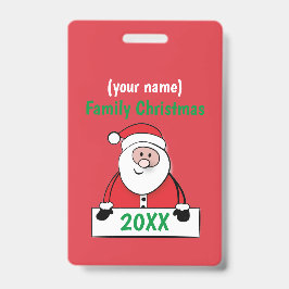 Crachá - Natal personalizado da família (adicionar