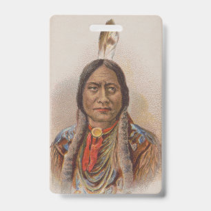 Crachá Nativo americano: Lakota Touro Sentado, anúncio de