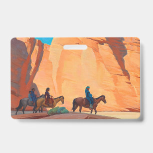 Crachá Navajos em um Canyon, 1945 por Maynard Dixon