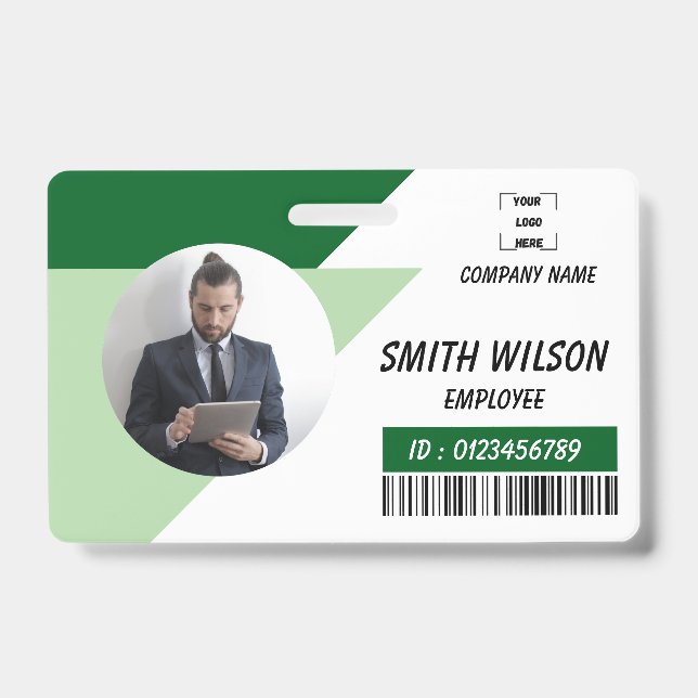 Crachá Navy | Employee Photo ID Company Security Badge (Frente)