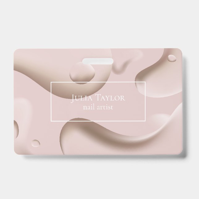 Crachá Negócio de Artista de Unhas de Salão de Beleza Ros (Frente)