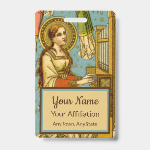 Crachá Neo-Gótico Santa Cecília de Roma (detalhe; BNG 02)