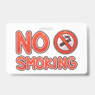 Crachá No Smoking Sign - Bold Red Stop Smoking Warning 