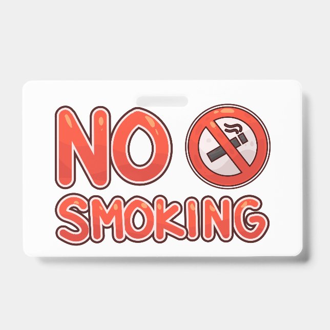 Crachá No Smoking Sign - Bold Red Stop Smoking Warning  (Frente)
