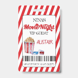 Crachá Noite de Filme VIP Convidado Lanyard, Cinema Lanya