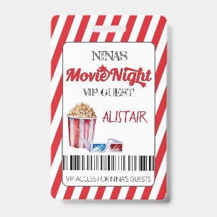 Crachá Noite de Filme VIP Convidado Lanyard, Cinema Lanya