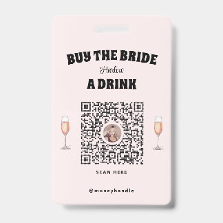 Crachá Noiva Compre Uma Bebida Para A Noiva QR-Code