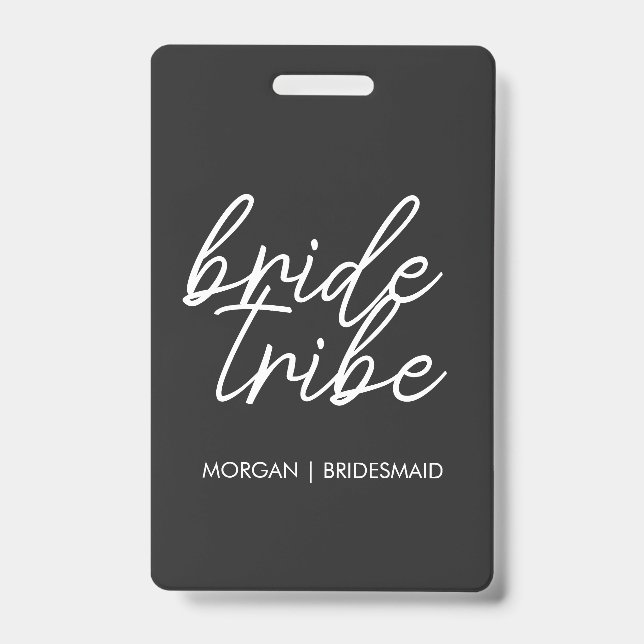 Crachá Noiva Tribo | Dama de Honra da Noiva Modernas Boda (Frente)