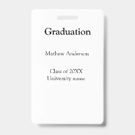 Crachá nome da formatura turma de 20XX nome da universida
