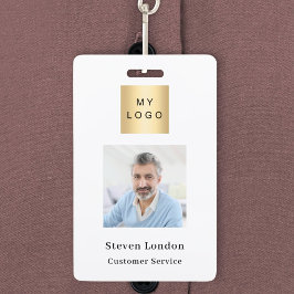 Crachá Nome da foto a cores da marca Logotipo comercial d