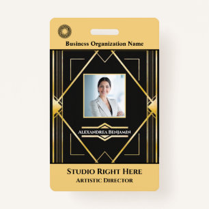 Crachá Nome da foto do funcionário Código do Bar Logotipo