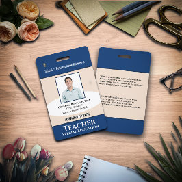 Crachá Nome da Foto do Funcionário Logo Código de Barras 