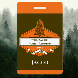 Crachá Nome da Reunião do Logotipo da Árvore da Família P