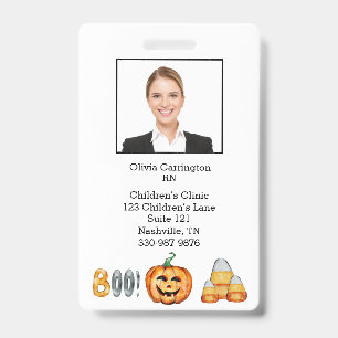 Crachá Nome de etiqueta de Halloween do Código de Bar de